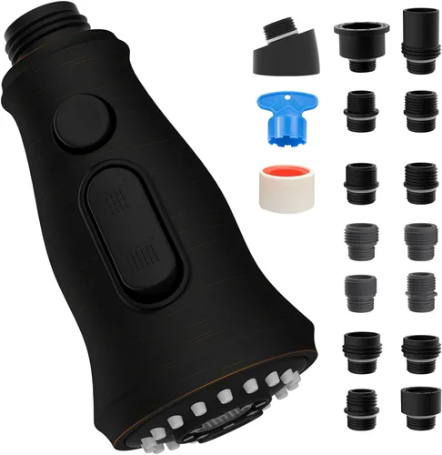 Miniatura 10 de Reemplazo universal de cabezal de grifo de cocina con 15 adaptadores compatible con estándar americano/Kohler/Moen/Delta, cabezal rociador de grifo
