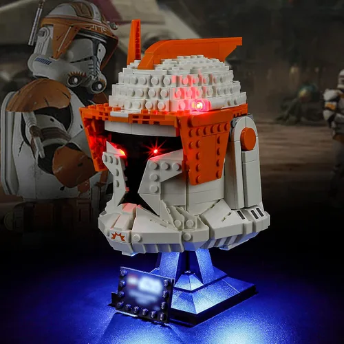 Miniatura 13 de Vaodest Kit de luces LED compatible con el casco Lego Barad-dûr Sauron 11373, luces de modelo de construcción con diseño de cable oculto, juego