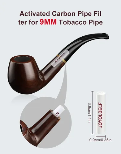 Miniatura 4 de Joyoldelf Filtros de tubo de 0.354 in - 60 filtros de carbono para pipa de tabaco con experiencia de fumar superior prémium
