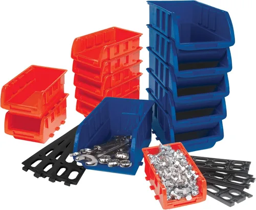 Miniatura 8 de Performance Tool W5196 Bandejas de almacenamiento grandes apilables de 4 piezas (9.25 x 6 x 5 pulg.)