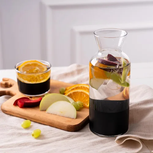 Miniatura 3 de GARIZZE Juego de jarra de agua y vidrio para dormitorio, juego de jarra de noche y vidrio, decantador de enjuague bucal para baño, jarra de agua