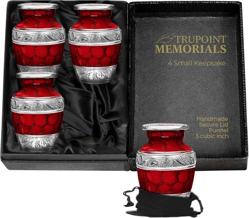 Miniatura 12 de Trupoint Memorials Urnas pequeñas para recuerdo de cenizas humanas, mini urna de cremación decorativa para hombres y mujeres adultos, juego de 4
