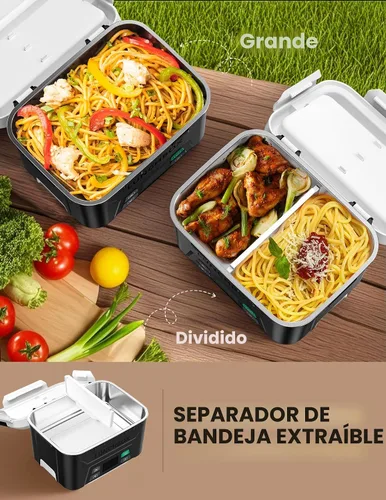 Miniatura 5 de EAST OAK Fiambrera eléctrica inalámbrica para adultos, lonchera calentada a pilas con calefacción automática, calentador de alimentos portátil