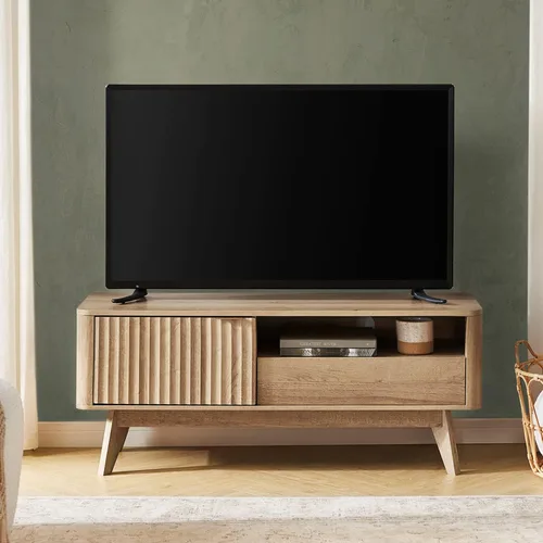 Miniatura 4 de mopio Brooklyn Soporte de TV Moderno de Mediados de Siglo, para TVs de hasta 50" / 59" Panel de Forma de Onda, Perfil Curvo Elegante con Estante