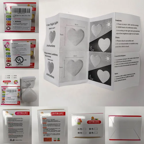 Miniatura 8 de Lindas luces nocturnas, luz nocturna en forma de corazón para guardería con sensores de luz, sensor automático de anochecer a amanecer, suave blanco