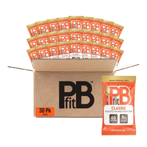 Miniatura 10 de PBfit Polvo de mantequilla de maní con sabor a calabaza especiada de 15 onzas, untado de mantequilla de maní en polvo de maní asado real, 7 g
