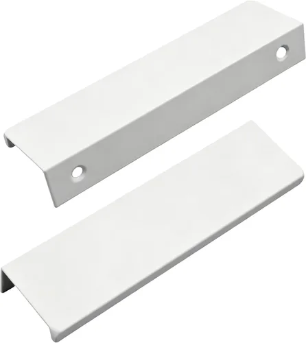 Miniatura 17 de Tiradores negros de 1.38 pulgadas para gabinete, 10 unidades, espacio entre agujeros de 0.63 pulgadas, tiradores de borde de aleación de aluminio