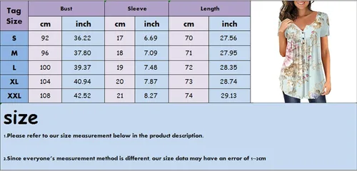 Miniatura 2 de Summer Womens Low Neck Short Sleeve Tops Floral Printing T Shirt with Buckle Pleat Casual Slim Tee Blouse for Teen Girl