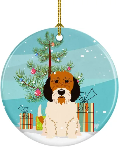 Miniatura 78 de Caroline's Treasures Adorno de cerámica para árbol de Navidad, Laika Spitz de Siberia Occidental, decoración colgante para árbol de Navidad