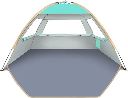 Gorich - Tienda de campaña de playa con refugio solar para 3/4-5/6-7/8-10 personas con protección UV UPF 50+, toldo de playa ligero y fácil de