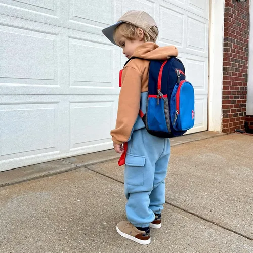 Miniatura 2 de mibasies Mochila para niñas y niños, ideal para niños y niñas, mochila para preescolar jardín de infantes y primaria, Azul oscuro, Niños-12L US