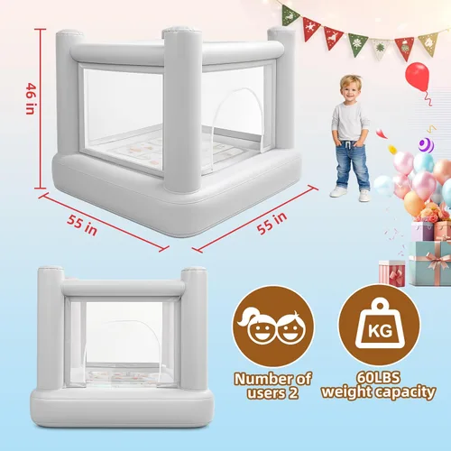 Miniatura 3 de Dream Castle Mini casa de rebote, casa de rebote con bomba eléctrica para niños de 3 a 6 años, casa de juegos para interiores o exteriores, castillo