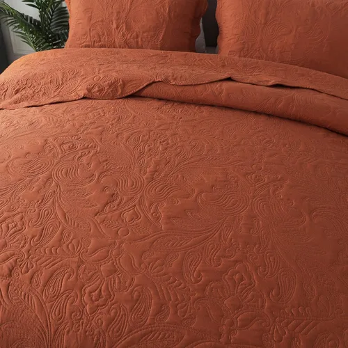 Miniatura 156 de HoneiLife - Juego de colcha de tamaño Queen, juego de ropa de cama de pana bordada de 3 piezas, colcha de lujo, ligera, cálida, para todas las Pana