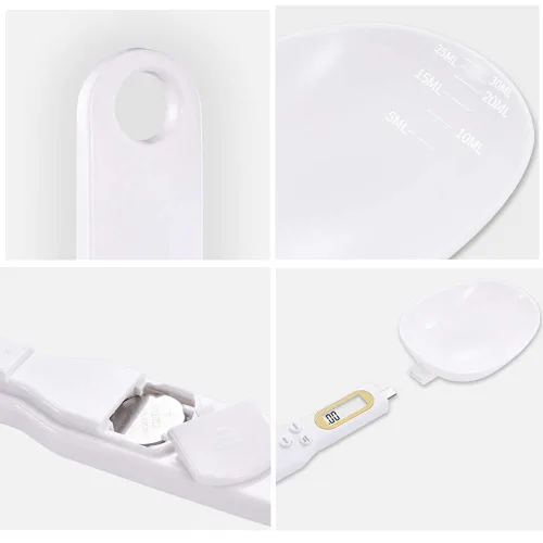 Miniatura 5 de Báscula electrónica de cuchara de alimentos de 17.64 oz/0.00 oz con peso para gramos y onzas, báscula digital de cocina con mango y boquilla