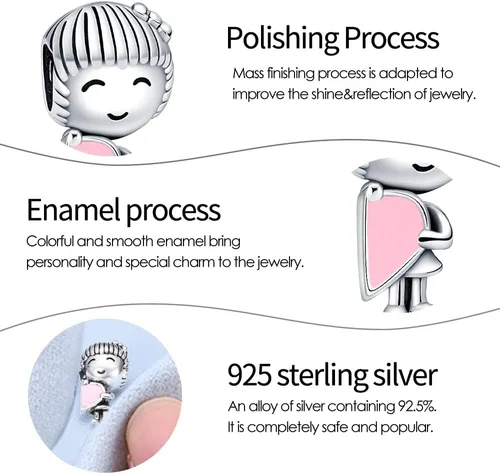 Miniatura 4 de Pandach Dijes de plata de ley 925 para pulsera y collar, colgante con piedras de circonita cúbica 5A, cuentas de joyería, regalos para mujeres