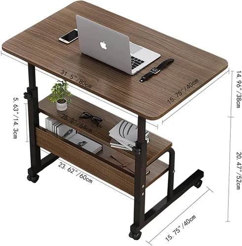 Miniatura 3 de Mesa de escritorio movible para espacios pequeños, práctico escritorio portátil para computadora, ajustable, para la oficina en casa, mesita