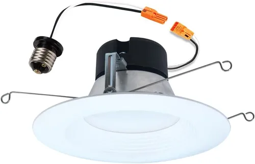 Miniatura 10 de HALO Lámpara LED empotrable de 6 pulgadas, retrofit para techo y ducha, 3000 K, borde blanco deflector (paquete de 6)