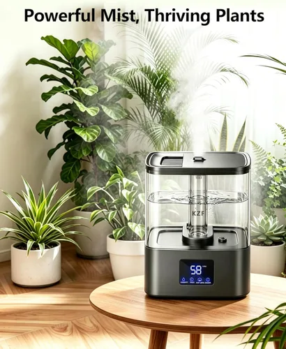 Miniatura 8 de KZF Humidificadores de llenado superior de 4 L para dormitorio y tiempo de funcionamiento de 40 horas, humidificador de niebla fría, 3 niveles