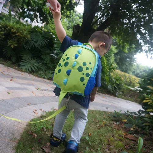 Miniatura 2 de Yodo, Bolsa para almuerzo aislada y mochila preescolar infantil, con correa de arnés de seguridad para niños o niñas, Dinosaur