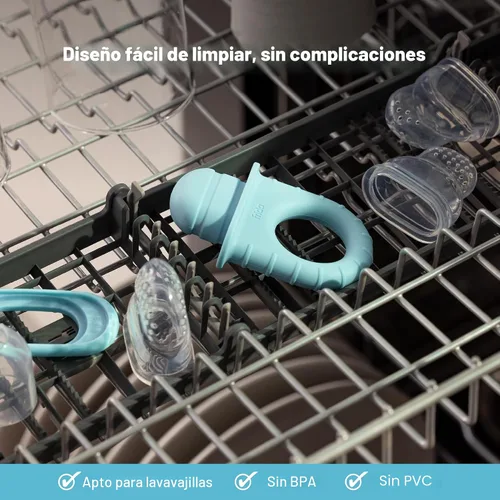 Miniatura 6 de Frida Baby Comedero Push Pop, alimentador de frutas para bebés para introducir de forma segura nuevos alimentos, frescos y congelados, silicona, sin