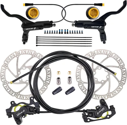 Miniatura 8 de Zoom HB876E - Juego de frenos hidráulicos de apagado eléctrico de 2 pines/3 pines de 4 pistones para bicicleta eléctrica con rotores de 7.087 in
