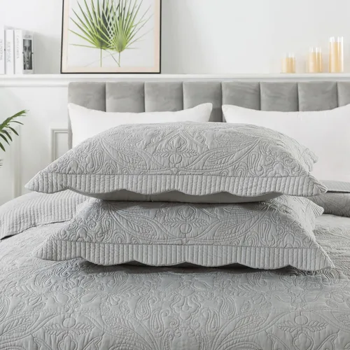 Miniatura 369 de HoneiLife - Juego de colcha de tamaño Queen, juego de ropa de cama de pana bordada de 3 piezas, colcha de lujo, ligera, cálida, para todas las Pana