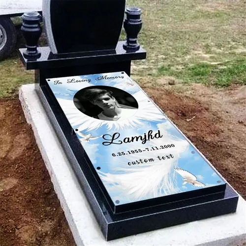 Miniatura 2 de Manta personalizada con foto conmemorativa con tumba, manta de cielo en memoria amorosa, manta para tumba de pérdida de familia/tumba, manta