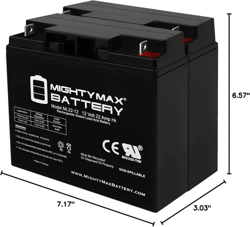 Miniatura 8 de Mighty Max Battery Batería de repuesto SLA de 12V 22AH para Yuasa REC22-12 - 2