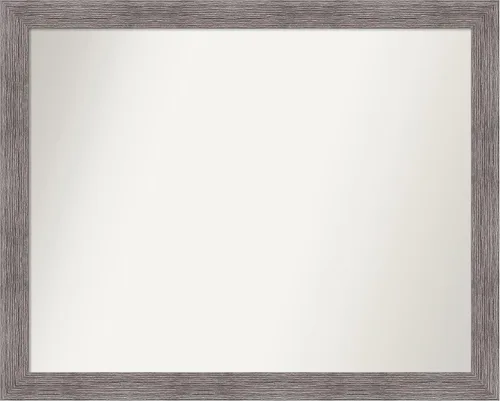 Miniatura 340 de Amanti Art Espejo de baño gris para sobre el fregadero, 31 x 48 pulgadas, espejo de tocador rectangular estrecho de color gris, marco de madera