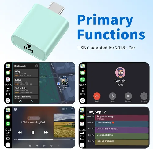 Miniatura 6 de Adaptador CarPlay inalámbrico para iPhone 2025 Upgrade, Ultra-bajo retraso, Conexión estable, Mini adaptador Bluetooth Apple Car Play para iOS 10+