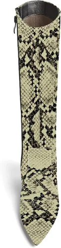 Miniatura 3 de AMBELIGHT Botas altas hasta la rodilla con cremallera y puntera puntiaguda para mujer, de patente sólida, tacón alto, 3.3 pulgadas