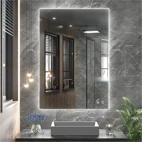 Miniatura 22 de TETOTE - Espejo retroiluminado para baño con luz, botón táctil regulable y función antivaho (horizontal o vertical)