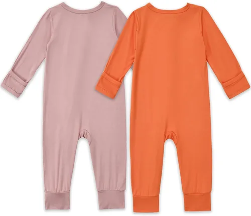 Miniatura 4 de Aablexema Pijama sin pies con cremallera y mitón, rayón de bambú, pijama de manga larga para bebé