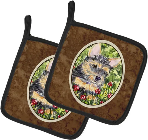 Miniatura 226 de Caroline's Treasures SS8617PTHD - Juego de soportes para ollas de cocina resistentes al calor, almohadillas calientes para horno para cocinar, Husky