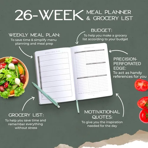 Miniatura 4 de Graceful by Design Planificador de comidas y rastreador de actividad física – Planifica entrenamientos en nuestro diario de fitness para mujeres