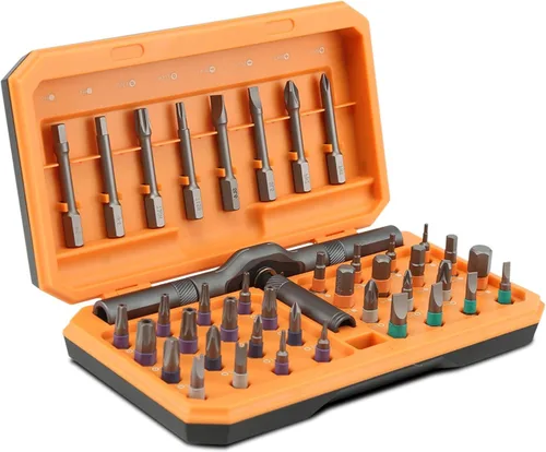 Miniatura 13 de Juego de destornilladores magnéticos 42 en 1, kit de herramientas multibroca de acero S2 premium, portátil para electrónica, reparaciones