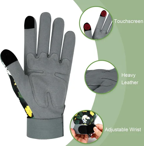 Miniatura 3 de Guantes de jardinería para mujer, de cuero resistente, a prueba de espinas, guantes de trabajo para mujer ColorF