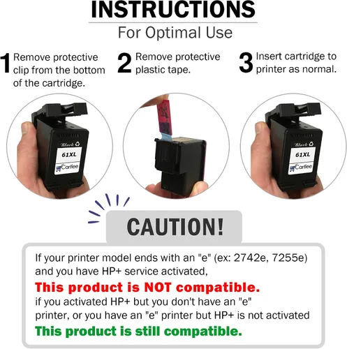 Miniatura 3 de Cartlee Cartucho de tinta remanufacturado de repuesto para HP 64 XL 64XL para Envy Photo 6252 6255 6258 7120 7155 7158 7164 7800 7855 7858 7864