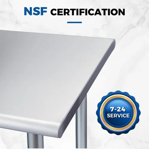 Miniatura 6 de Profeeshaw mesa de trabajo, de uso comercial, de acero inoxidable NSF con protector contra salpicaduras y estante inferior, para cocina, restaurante
