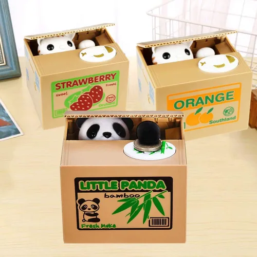 Miniatura 6 de HmiL-U Caja de Dinero de Gato que Roba Dinero, Hucha para Niños, Caja de Monedas para Ahorrar Dinero, Robo Automático de Dinero con Habla en Inglés