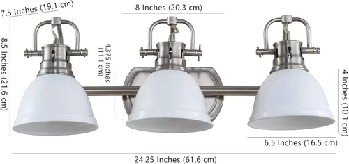 Miniatura 3 de SAFAVIEH SCN4054B Roland Brush - Lámpara de baño de 3 luces (bombillas LED incluidas), níquel