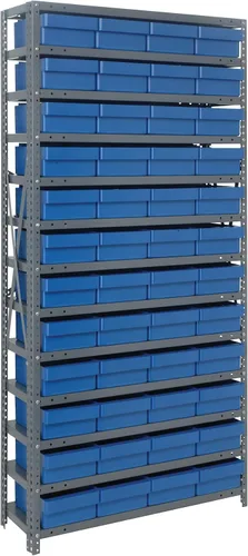 Miniatura 617 de Quantum QSBU-245BK Heavy Duty Shelving Unit with (7) Shelves and (24) QUS245 Black Bins for Garage Warehouse Storage Distribution 400 lb Load