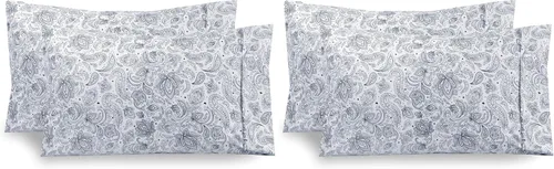 Miniatura 5 de Elegant Comfort Juego de 2 fundas de almohada estampadas con patrón de microfibra de calidad egipcia de 1500 hilos, diseño clásico, tejido suave