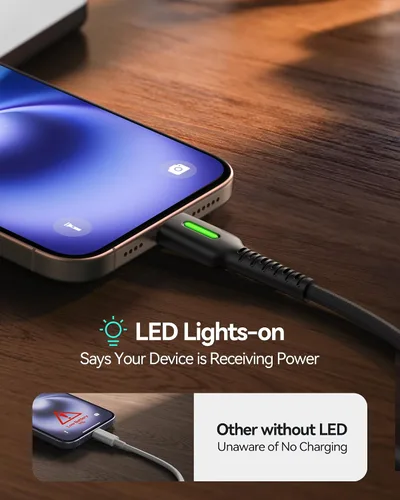 Miniatura 4 de INIU Cable USB C, paquete de 5 [1.6/3.3/6.6 pies] 3.1A cable de carga rápida tipo C, cable de carga USB A a USB-C trenzado de nailon para iPhone 16