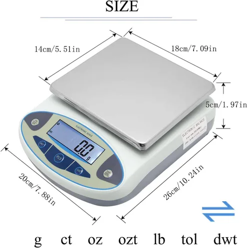 Miniatura 5 de CGOLDENWALL Báscula de laboratorio 5kgx0.0.04 oz Balanza digital de precisión Balanza electrónica Pesaje de laboratorio Báscula industrial Báscula