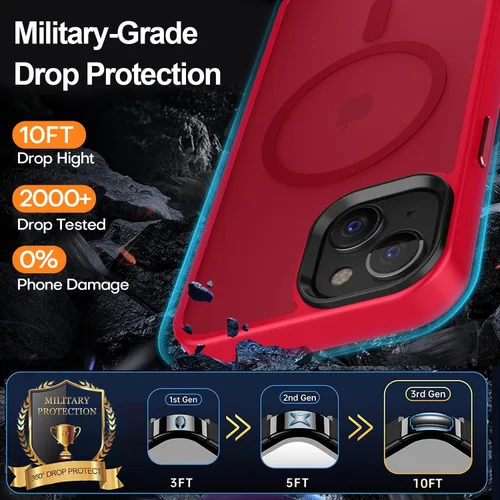Miniatura 194 de Fuerte magnético para iPhone 11, compatible con Magsafe, [resistente a caídas de 13 pies] Funda trasera translúcida mate con sensación de piel