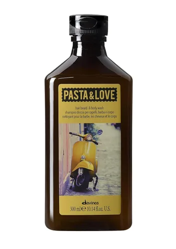 Davines Pasta & Love Hair Beard & Body Wash, limpiador hidratante 3 en 1, elimina suavemente las impurezas y suaviza el cabello y la piel sin