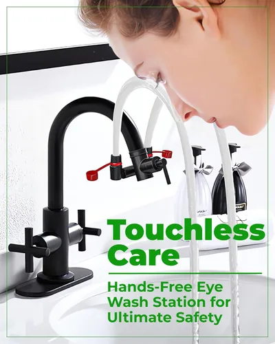 Miniatura 3 de TidyFriend Kit de lavado de ojos, unidades de lavado de ojos, estación de lavado de ojos de emergencia montada en grifo, accesorio de fregadero