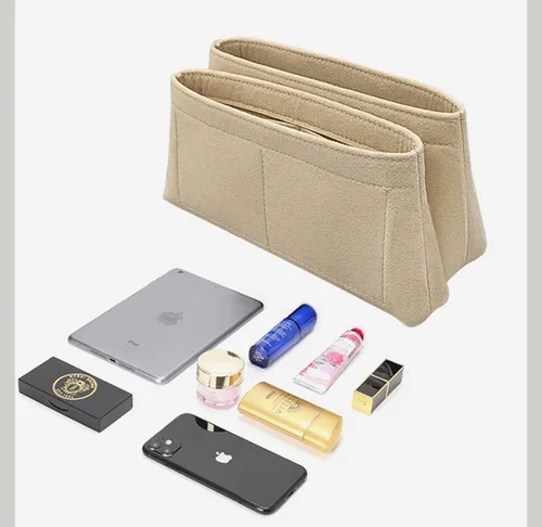 Miniatura 3 de Organizador de inserción de monedero para cajón para LV CAPUCINES fieltro liner bolsa en bolsa organizador 2093Beige-M