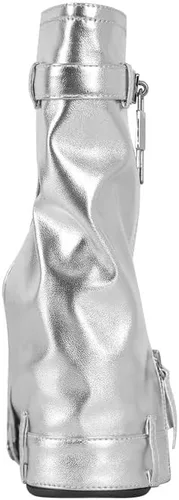 Miniatura 3 de Botas de mezclilla para mujer, con candado, plegables, hasta la rodilla, con cremallera, botas de mezclilla altas